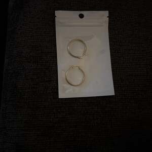 Textured Gold Tone Double Hoop Earrings